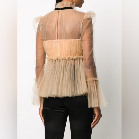 KHAITE Tie-Fastening Sheer Blouse size 4 - Picture 3 of 7